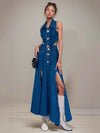 Elle Buckle Denim Dress