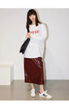 Nina Leather Midi Skirt