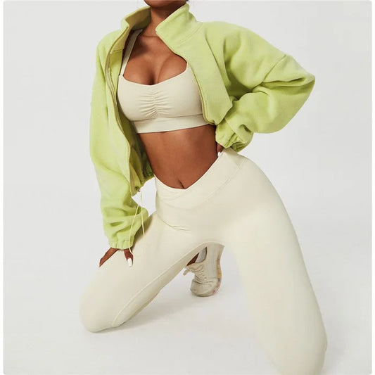Rumi Cropped Fleece Zip Jacket
