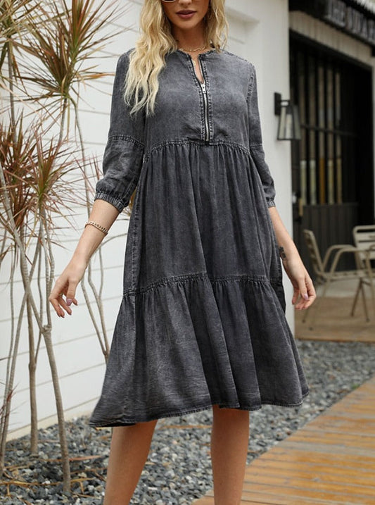 Olive Denim Dress