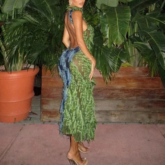 Hazel Mesh Maxi Dress