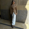 Elle Brown Lapel Blazer