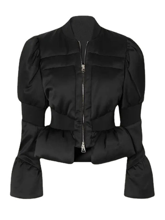 Kira Satin Down Peplum Jacket
