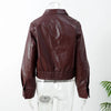 Faye Vintage Zipper Leather Jacket