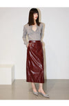 Nina Leather Midi Skirt