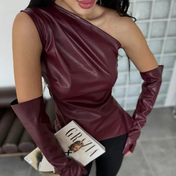 Hazel Shoulder Leather Vest