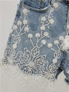 Isla Flower Denim Shorts