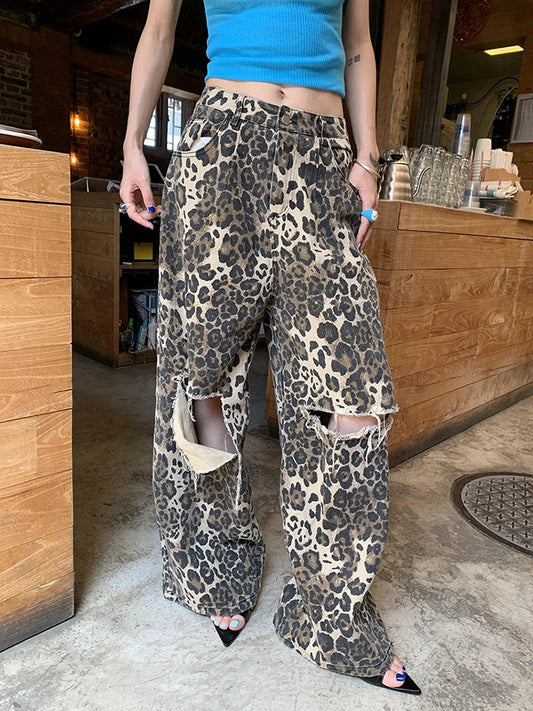 Vera Ripped Wide Leg Jeans