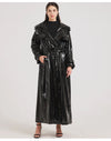 Faye Leather Trench Coat