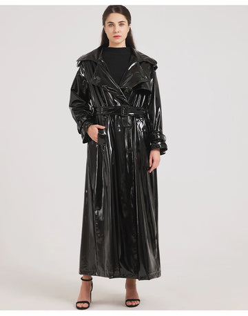 Faye Leather Trench Coat