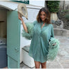 Kira Feather Cuffs Coat