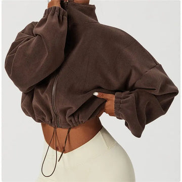 Rumi Cropped Fleece Zip Jacket