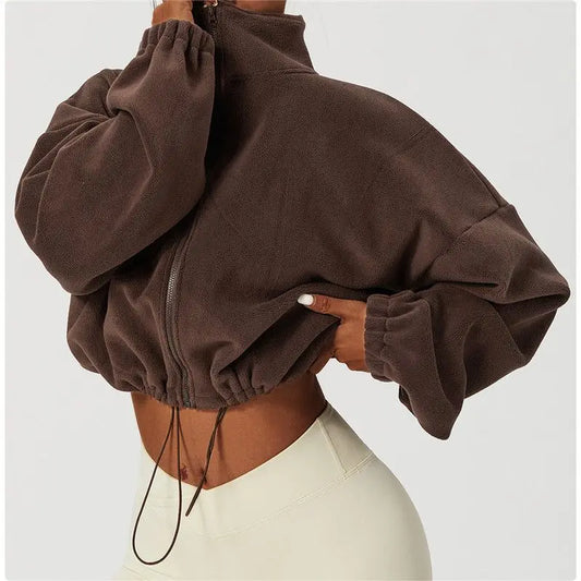 Rumi Cropped Fleece Zip Jacket