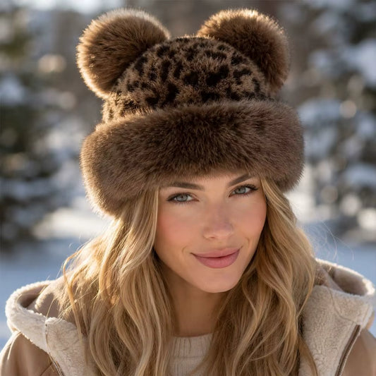 Suki Bear Ear Faux Fur Beanie