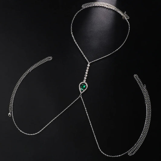 Gia Crystal Chest Chain