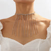 Amara Rhinestone Long Tassel Choker