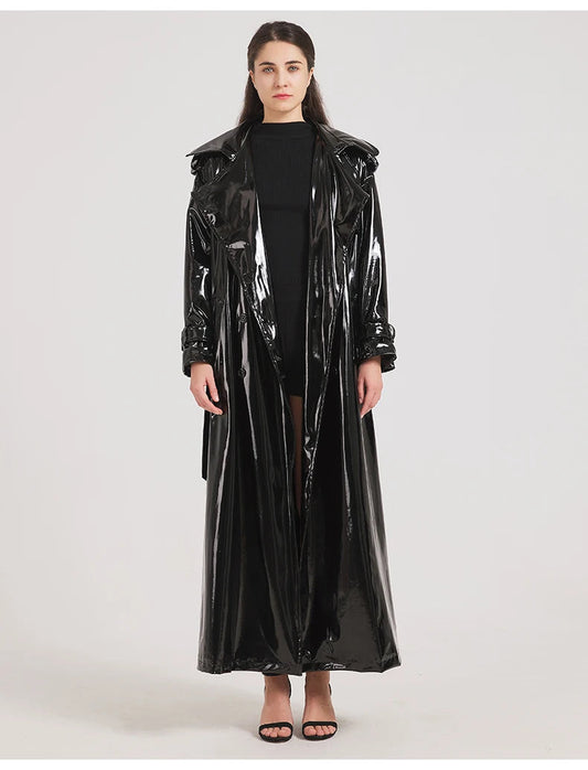 Faye Leather Trench Coat