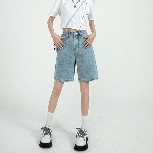 Olive Denim Shorts