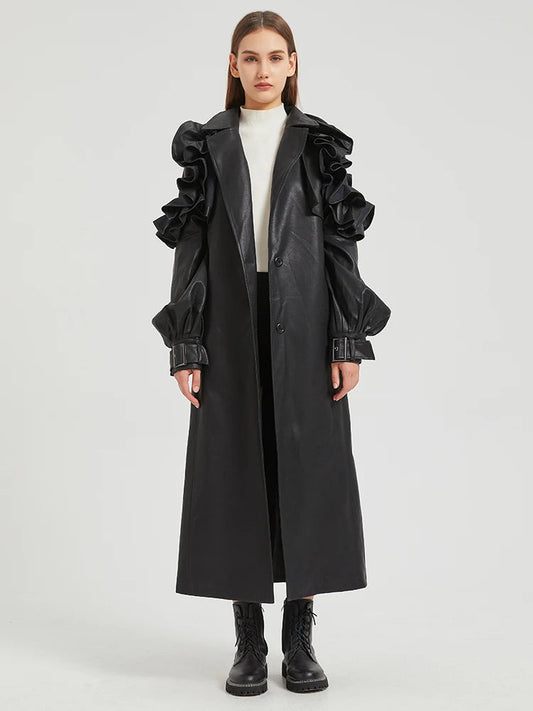 Hazel Long Ruffled Coat