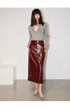 Nina Leather Midi Skirt