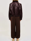 Faye Vintage Zipper Leather Jacket