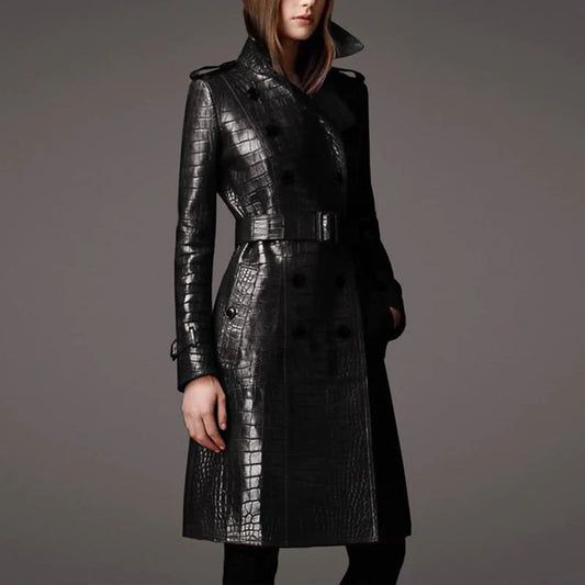 Amara Leather Trench Coat