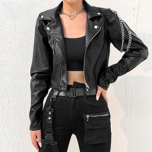 Nina Cropped Leather Jacket