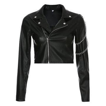 Nina Cropped Leather Jacket