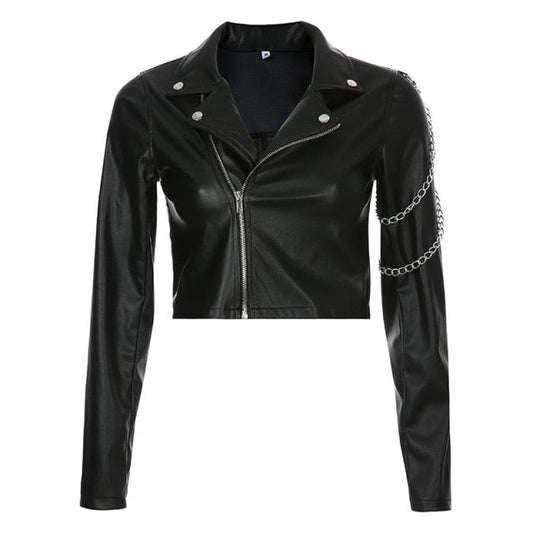 Nina Cropped Leather Jacket