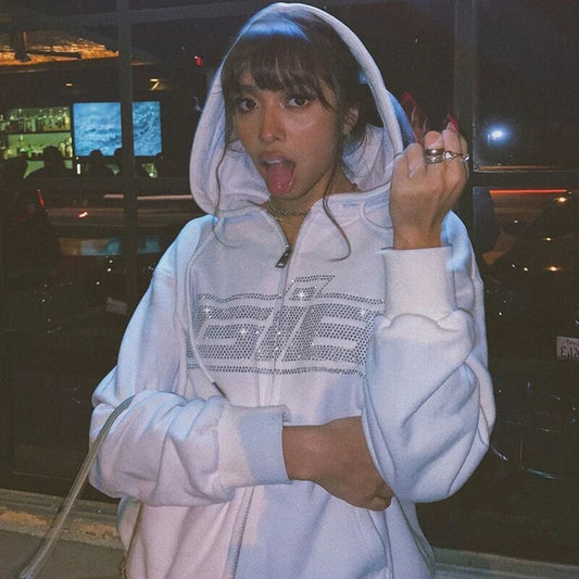 Isla Rhinestone Letter Hoodie