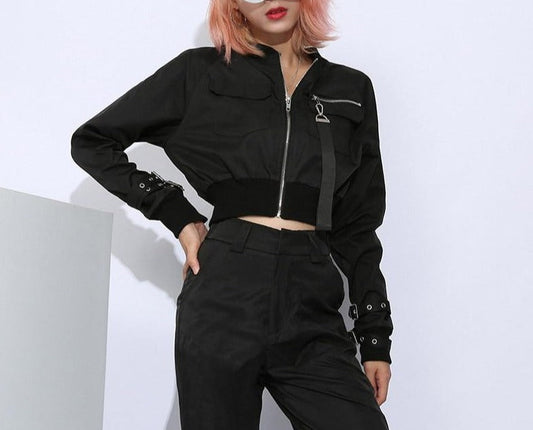 Siena Cropped Bomber Jacket