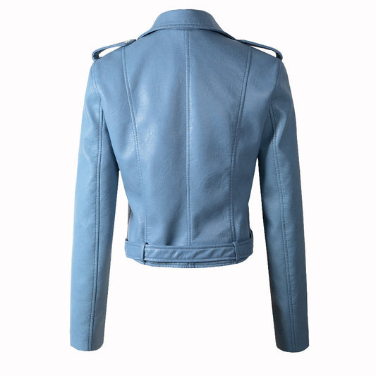 Bella Leather Jacket Indigo