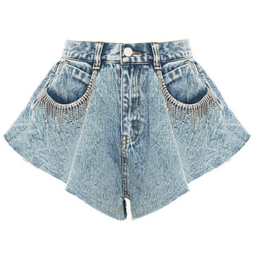 Mira Rhinestone Denim Shorts