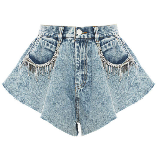 Mira Rhinestone Denim Shorts