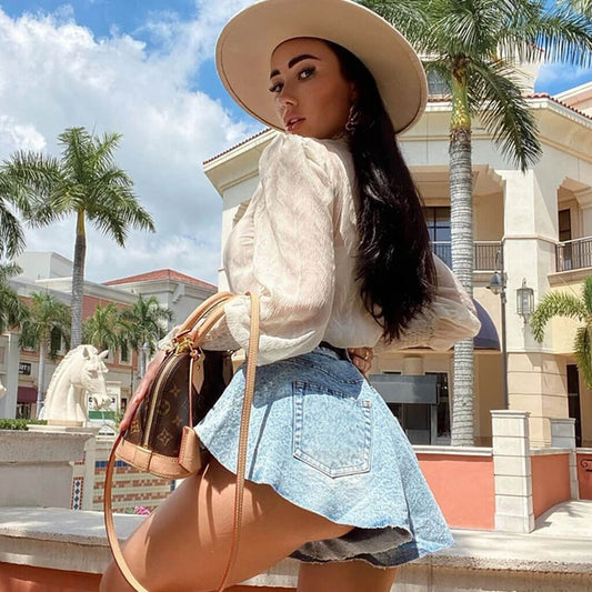 Mira High Waist Denim Shorts